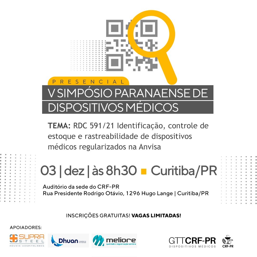 [PRESENCIAL] V SIMPÓSIO PARANAENSE DE DISPOSITIVOS MÉDICOS  |  CURITIBA/PR